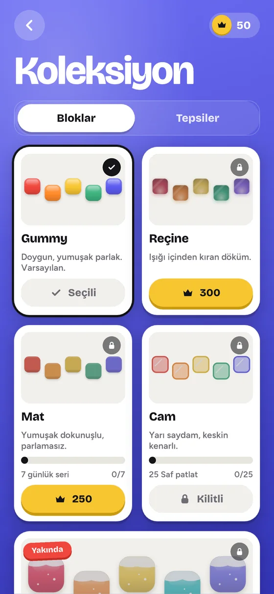 Koleksiyon ekranı