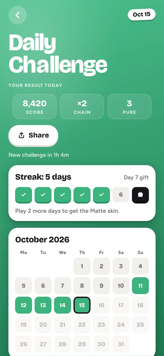Daily Challenge screen